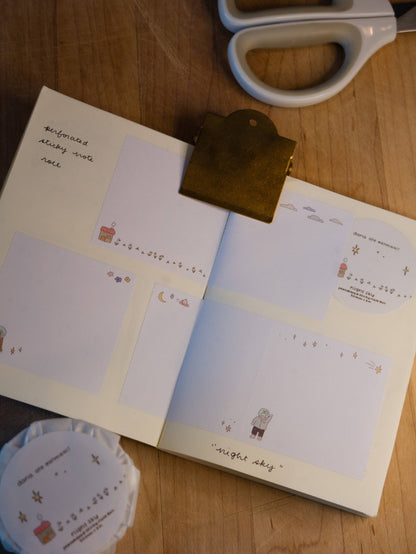 dana ate oatmeal! - Night Sky Perforated Sticky Note Roll