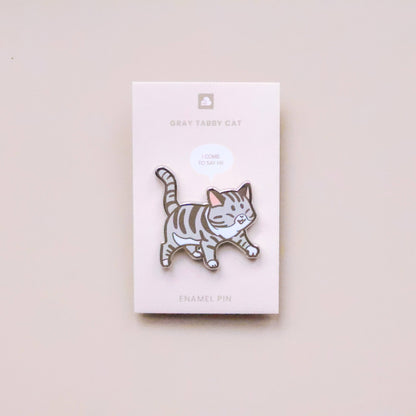 Thousand Skies - Enamel Pin - Gray Tabby Cat