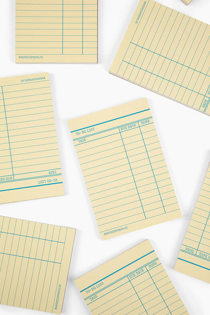 Marigold Press - Library Card Notepad - Yellow