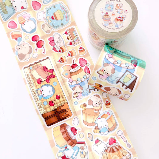 Atelier by Jo - Illustrative Glitter Sticker Roll - Pudding