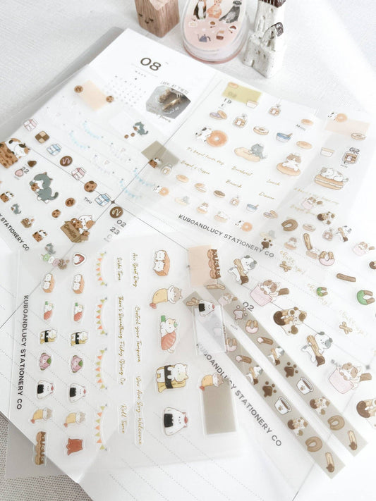 Kuboandlucy Stationery Co - Cute Cats & Dog PET Sticker Sheet