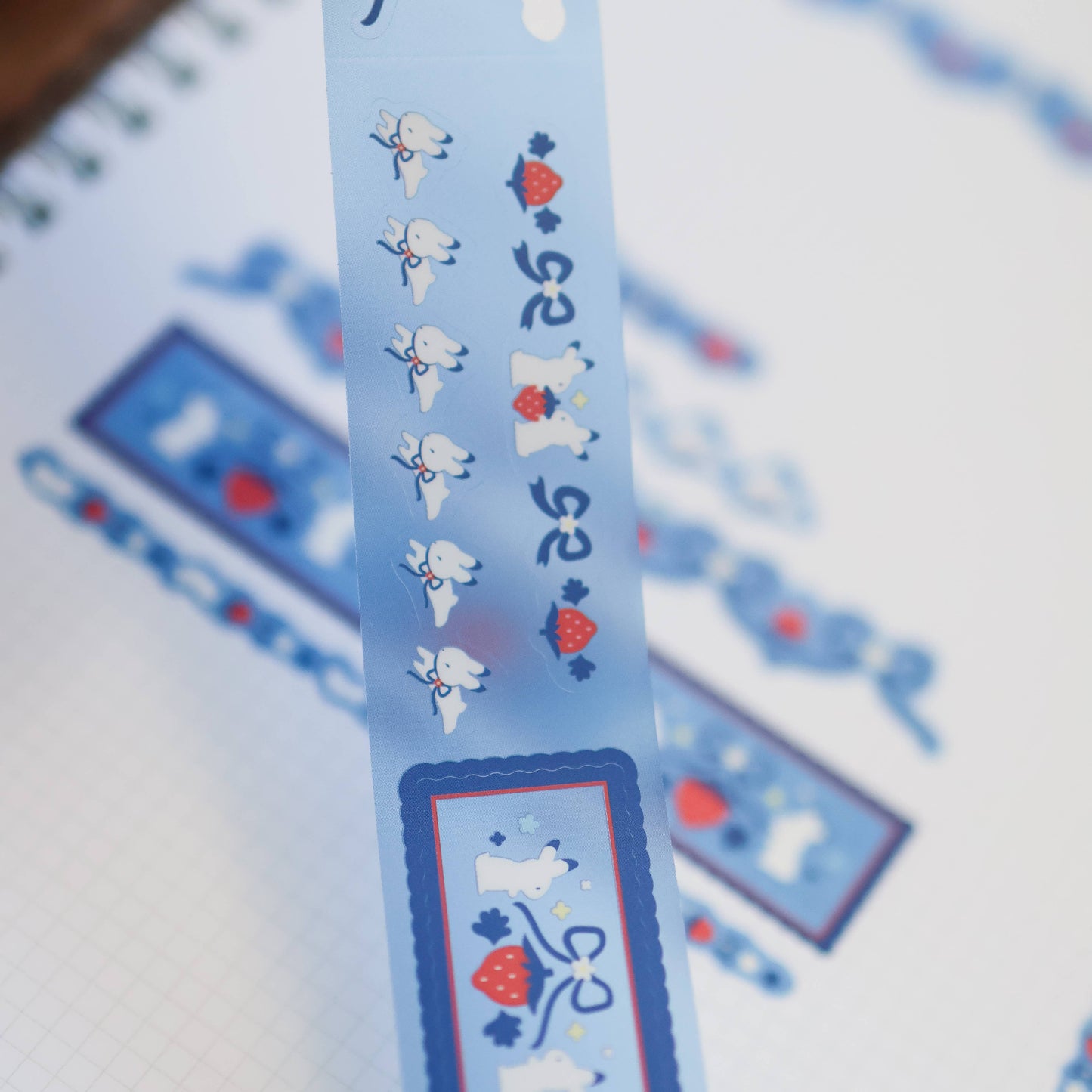 Thousand Skies - Kiss Cut PET Tape - Strawberry Bunnies