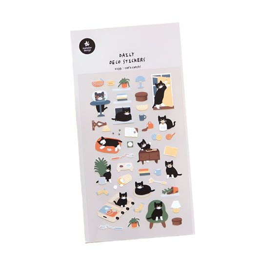 Suatelier Daily Deco Stickers - No.1139 | Cat's Catch!