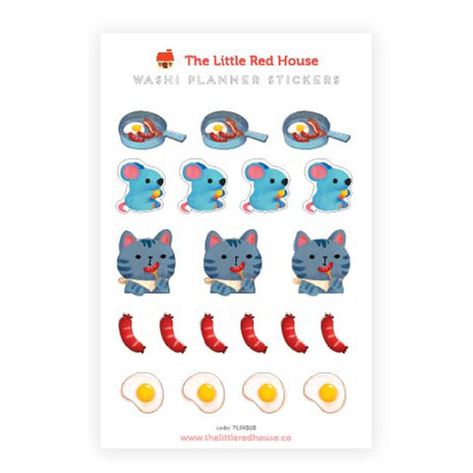 The Little Red House - Breakfast Planner Washi Stickers
