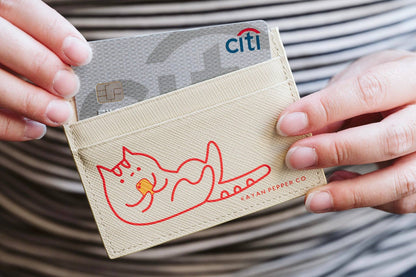 Kayan Pepper Co. - Doom Scrolling Cat - Saffiano Leather Card Holder