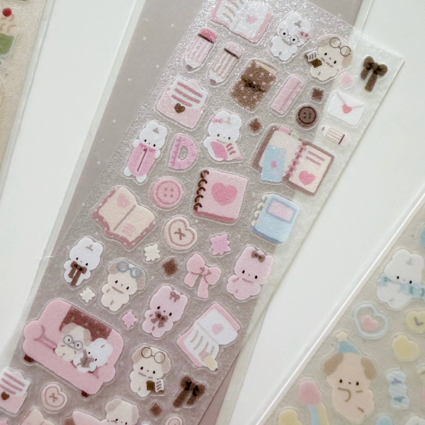 Atelier By Jo - Teeny Tiny Glitter Sticker Sheet - Pink Journal