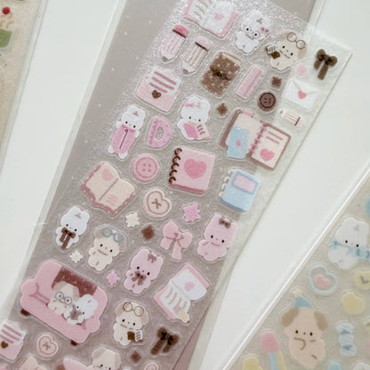 Atelier By Jo - Teeny Tiny Glitter Sticker Sheet - Pink Journal