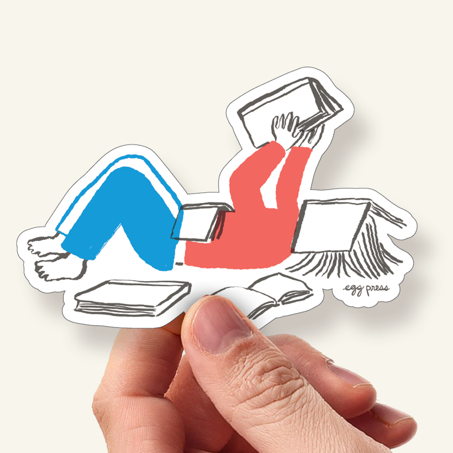 Egg Press Manufacturing - Vinyl Sticker - Book Lover Reader