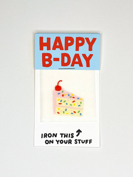 Hot Dang Press - L'il Something Iron-On Card - Happy Birthday Cake