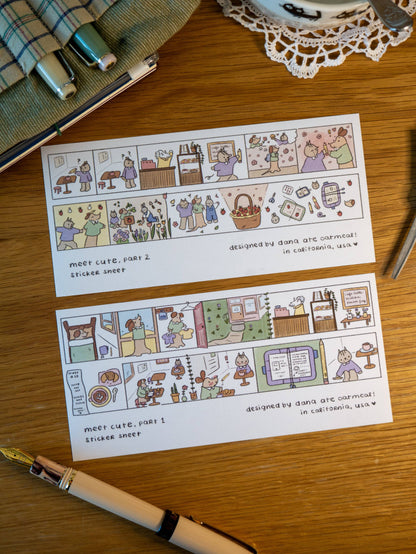 dana ate oatmeal! - Meet Cute Washi Sticker Sheet