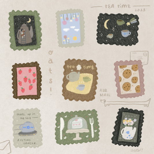 dana ate oatmeal! - Tea in the Sky Sticker Sheet