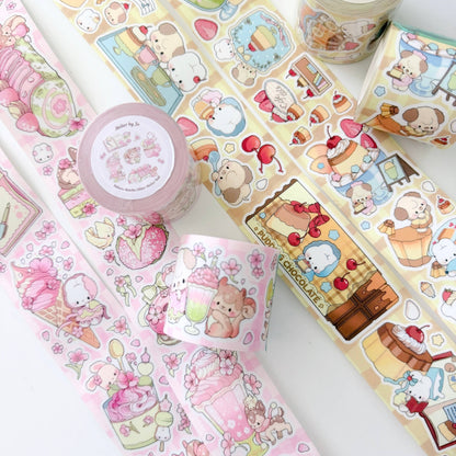 Atelier by Jo - Illustrative Glitter Sticker Roll - Pudding