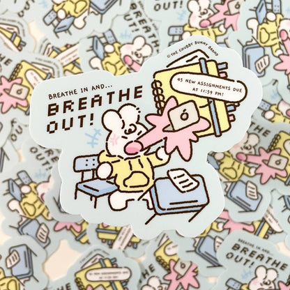 The Chubby Bunny Brand - Breathe In Breathe Out Vinyl Sticker
