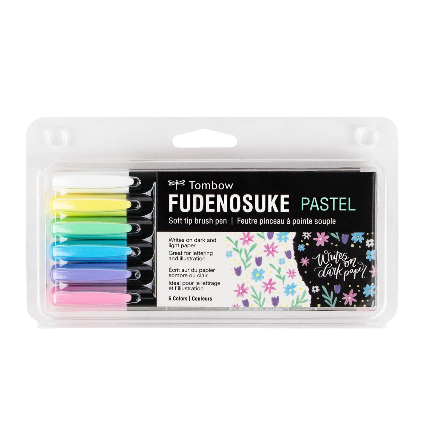 Tombow - Fudenosuke Pastel Calligraphy Brush Pens - Set of 6
