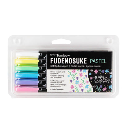 Tombow - Fudenosuke Pastel Calligraphy Brush Pens - Set of 6