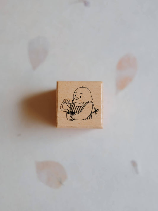 Justine Gilbuena - Rubber Stamp - Barista Bird