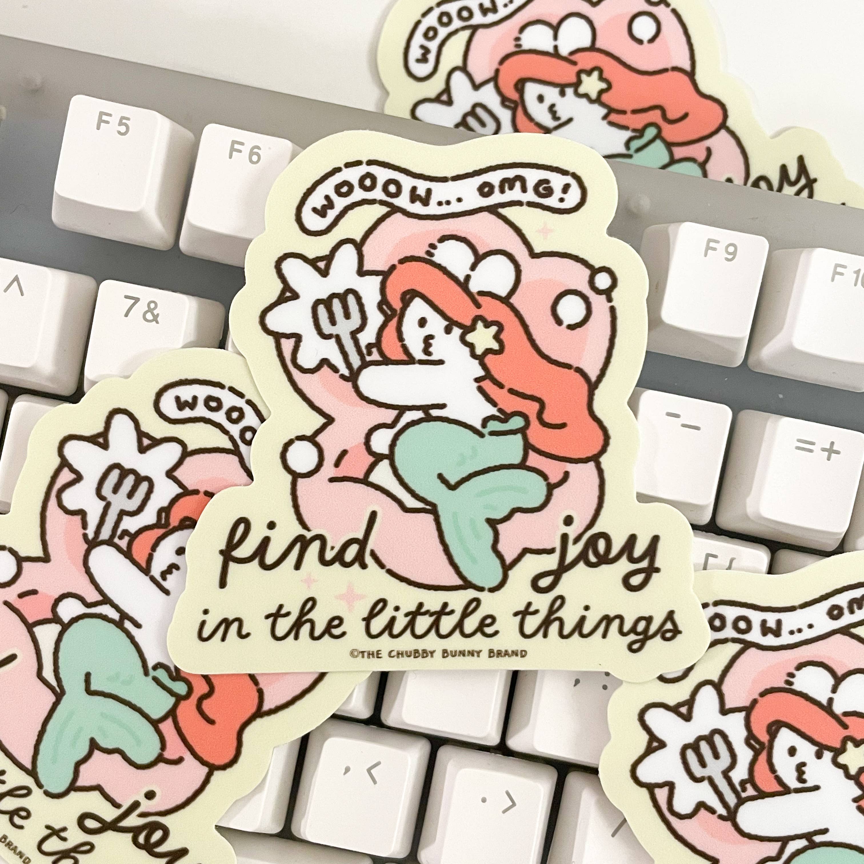 Bafe Sticker The Chubby Bunny Brand - Vinyl Sticker - Find Joy in the Little Things ...