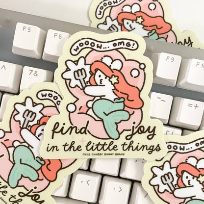 The Chubby Bunny Brand - Vinyl Sticker - Find Joy in the Little Things