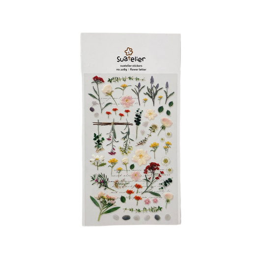 Suatelier Stickers - No.1089 | Flower Letter