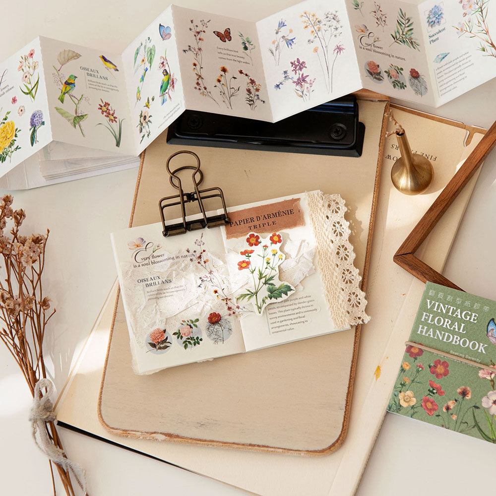 MU Die-Cut Washi Book - Vintage Flora