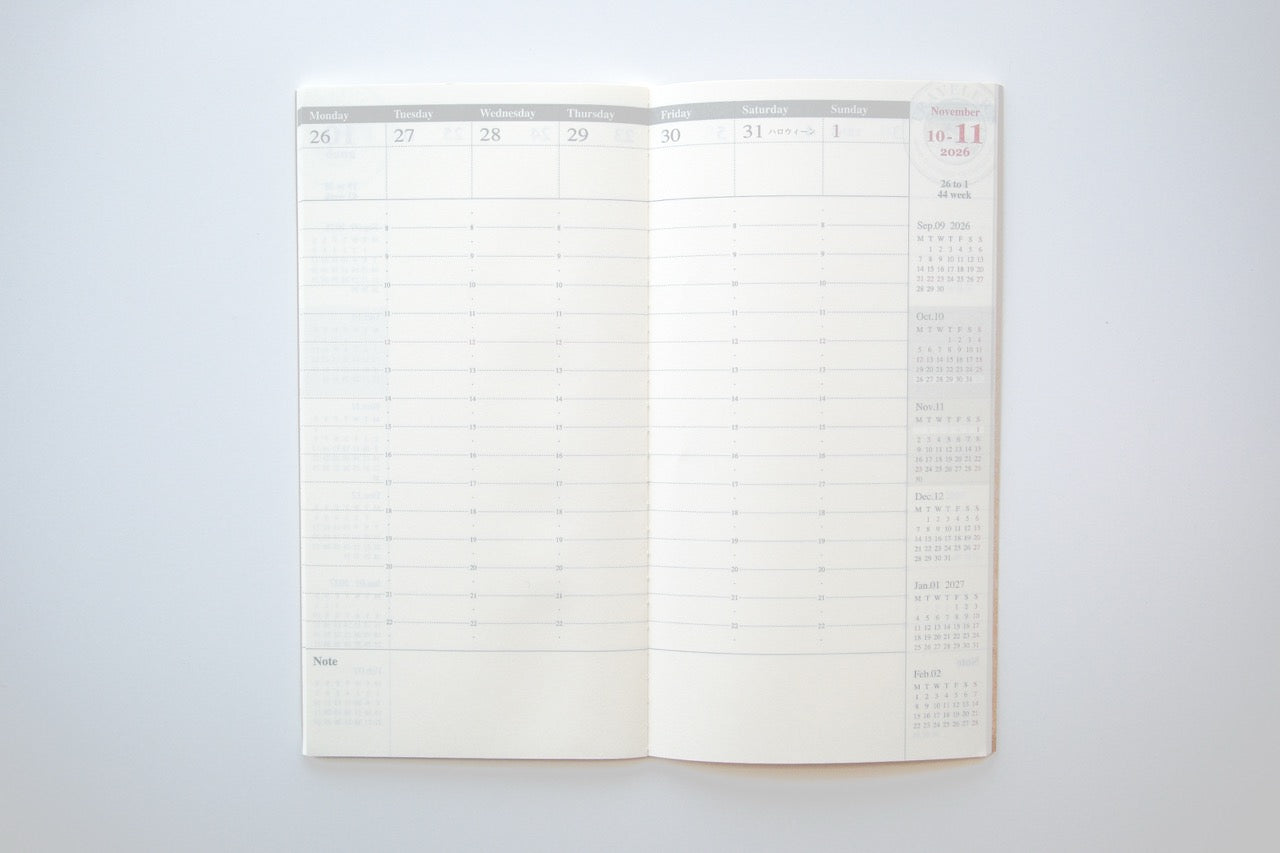 TRAVELER'S Regular Size Refill - 2026 Weekly Vertical Second Half