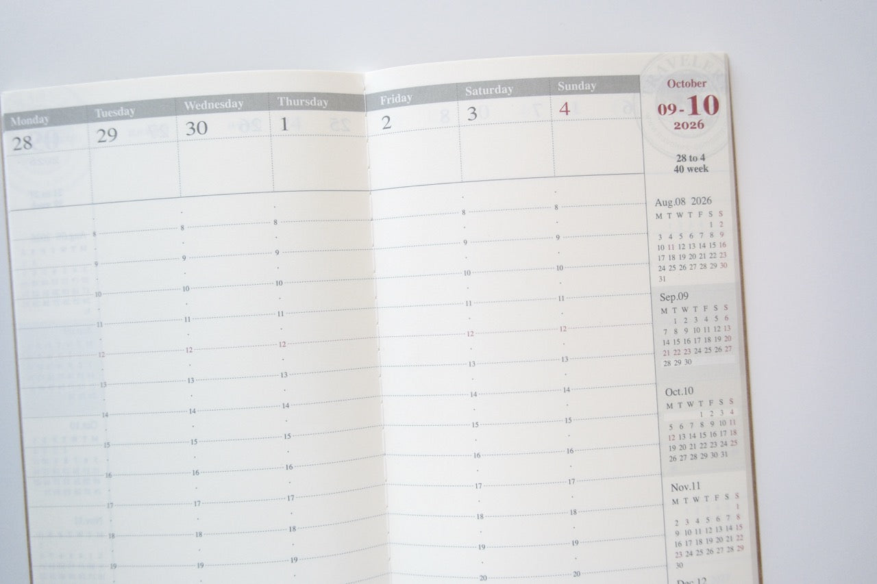 TRAVELER'S Regular Size Refill - 2026 Weekly Vertical Second Half