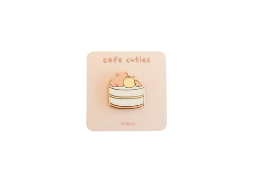 Chibird - Capybara Cheesecake Enamel Pin