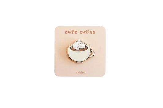 Chibird - Coffee Cat Enamel Pin