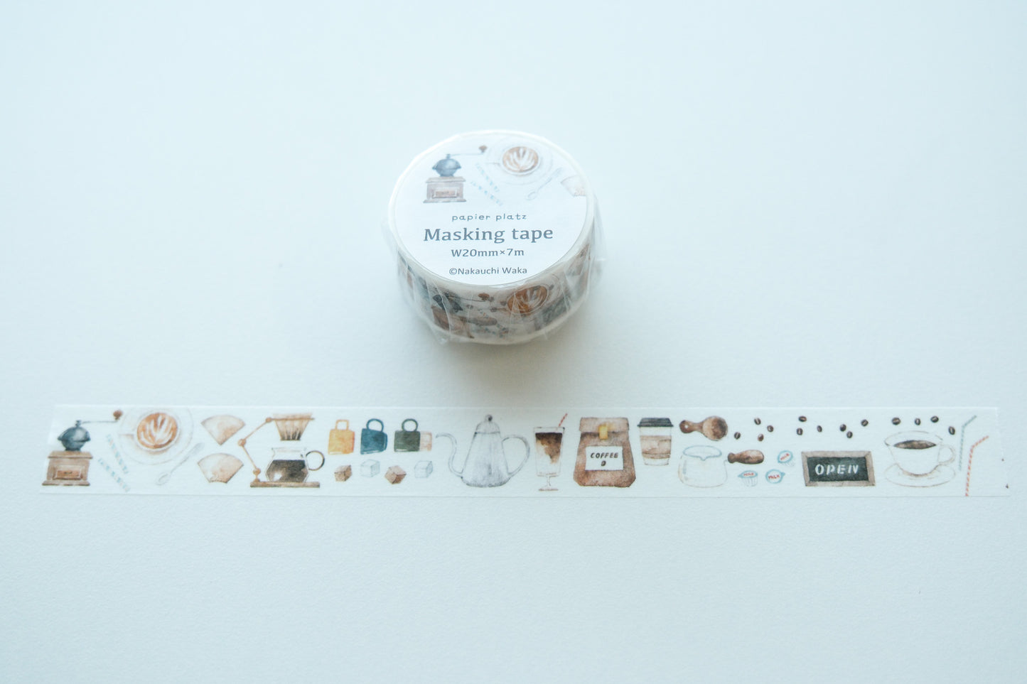 Papier Platz x Nakauchi Waka Washi Tape - Coffee