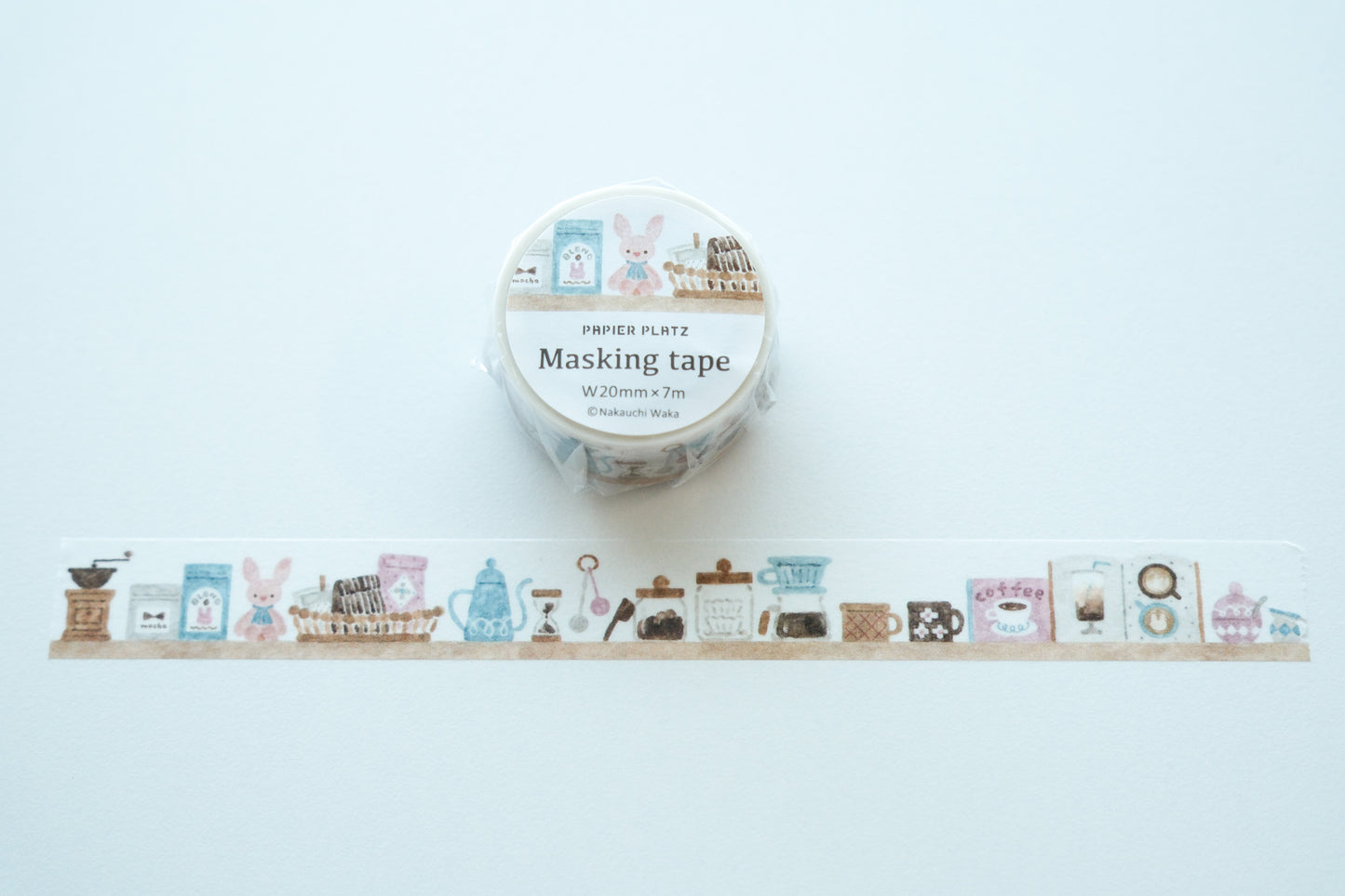 Papier Platz x Nakauchi Waka Washi Tape - Rabbit and Coffee