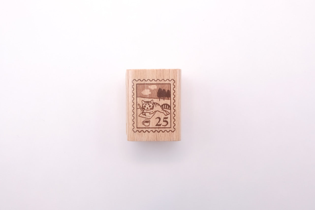 Pottering Cat - Small Rubber Stamp - Stamp