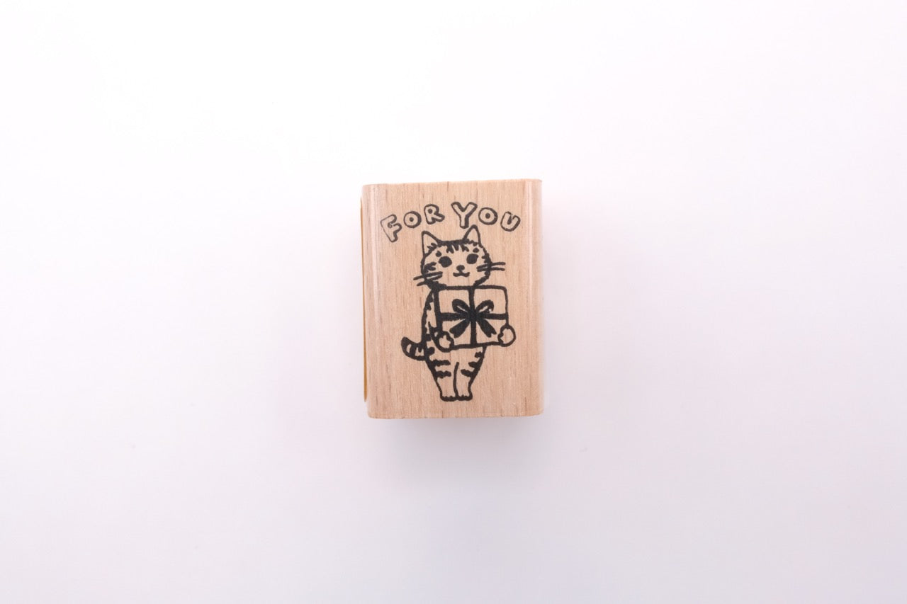 Pottering Cat - Small Rubber Stamp - FOR YOU