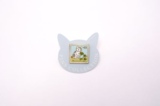 Pottering Cat - Enamel Pin - Clover