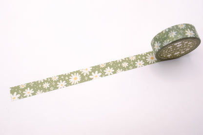 Okeya Stationery Co. - Spring Time & Froggy Washi Tape - Daisies Green