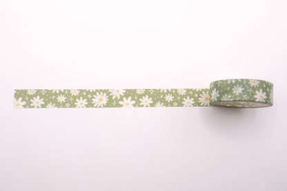 Okeya Stationery Co. - Spring Time & Froggy Washi Tape - Daisies Green