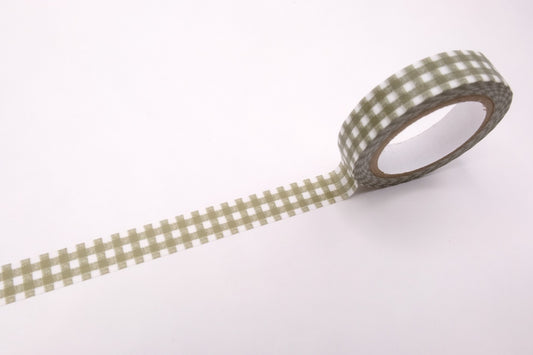 Classiky - Gingham Washi Tape - Khaki Green