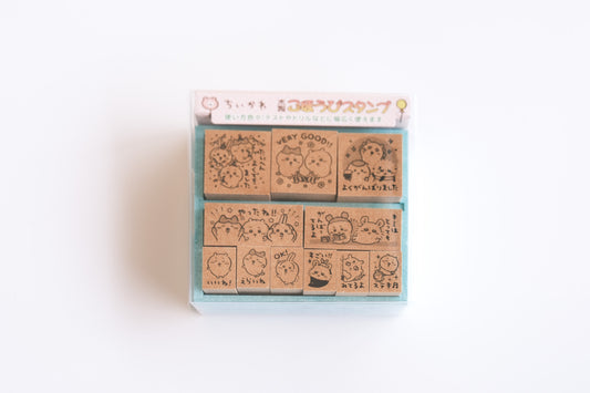 Chiikawa Wooden Rubber Stamp Set - Reward Party