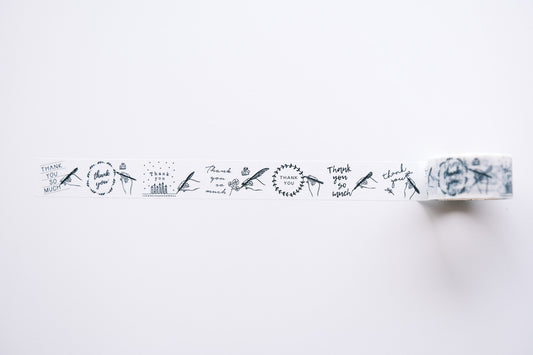 Oeda Letterpress Washi Tape - 7 Pattern - Handwritten Thank You