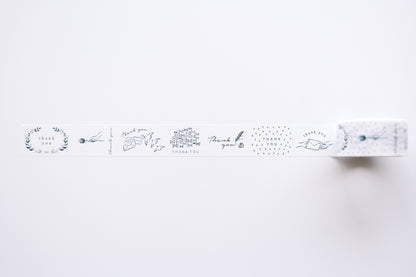 Oeda Letterpress Washi Tape - 7 Pattern - Thank You