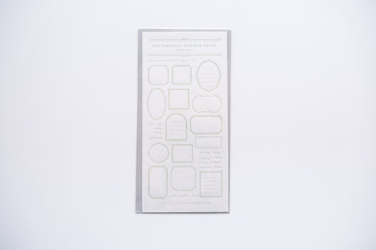 Oeda Letterpress Sticker Sheet - Light Green Frames