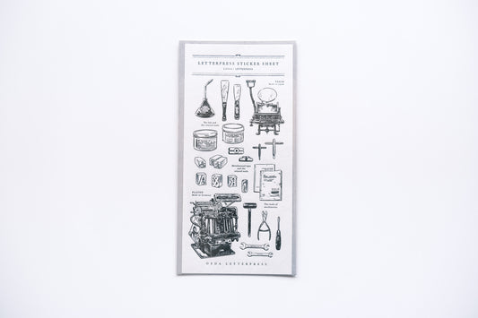 Oeda Letterpress Sticker Sheet - Letterpress