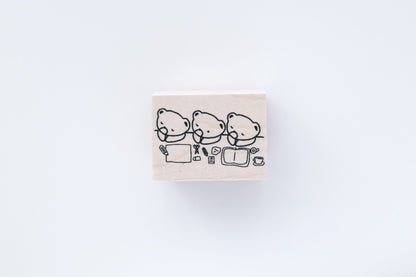 Ikhanko Stamp - Bears at the Desk