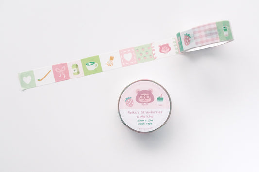 Designed by Steph! - Reiko's Strawberries & Matcha Washi Tape