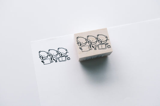 Ikhanko Stamp - Bears at the Desk