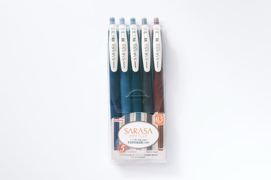 Zebra 0.5mm Sarasa Clip Vintage 5 Color Set 1