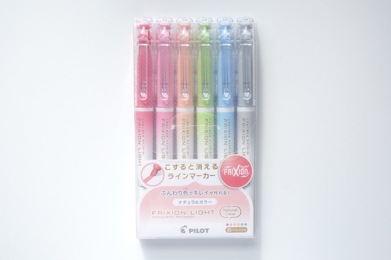 Pilot FriXion Light Erasable Highlighters - Natual Colors - Set of 6