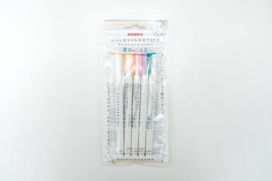 Zebra Mildliner Fine Highlighter 5 Color Set - Set B