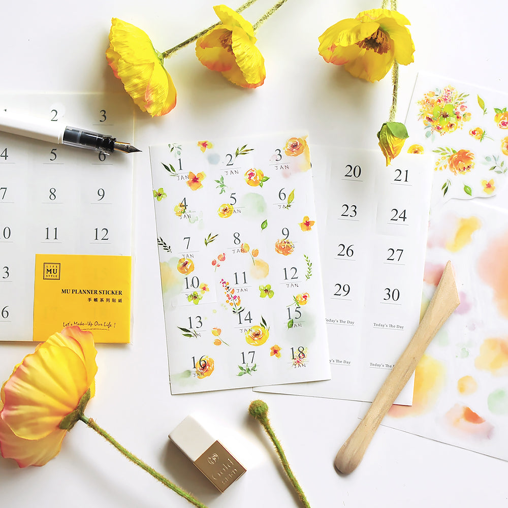 MU Planner Date Sticker Sheet – Style 1