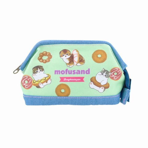 Mofusand Wired Denim Pouch - Doughnut