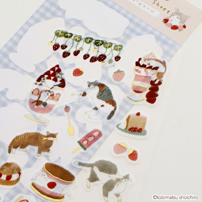 Furukawashiko x Tobimatsu Shoichiro Foil Sticker Sheet - Strawberry Sweets